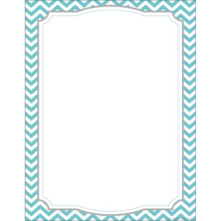 BARKER CREEK Turquoise Chevron Computer Paper, 50 sheets/Package 740